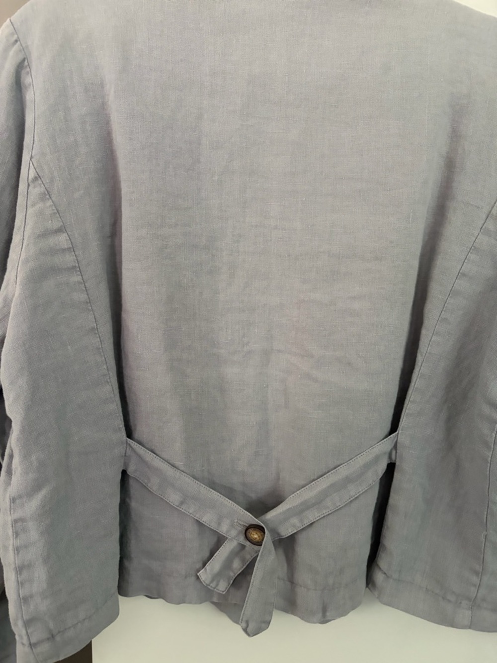 Poetry Light Gray linen Button Jacket - Picture 10 of 11